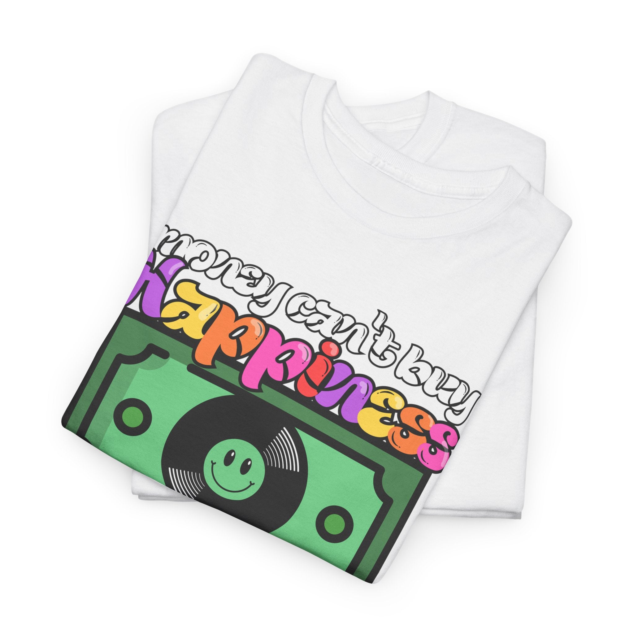 'Money can't buy happiness' Men's Vinyl T-Shirt
