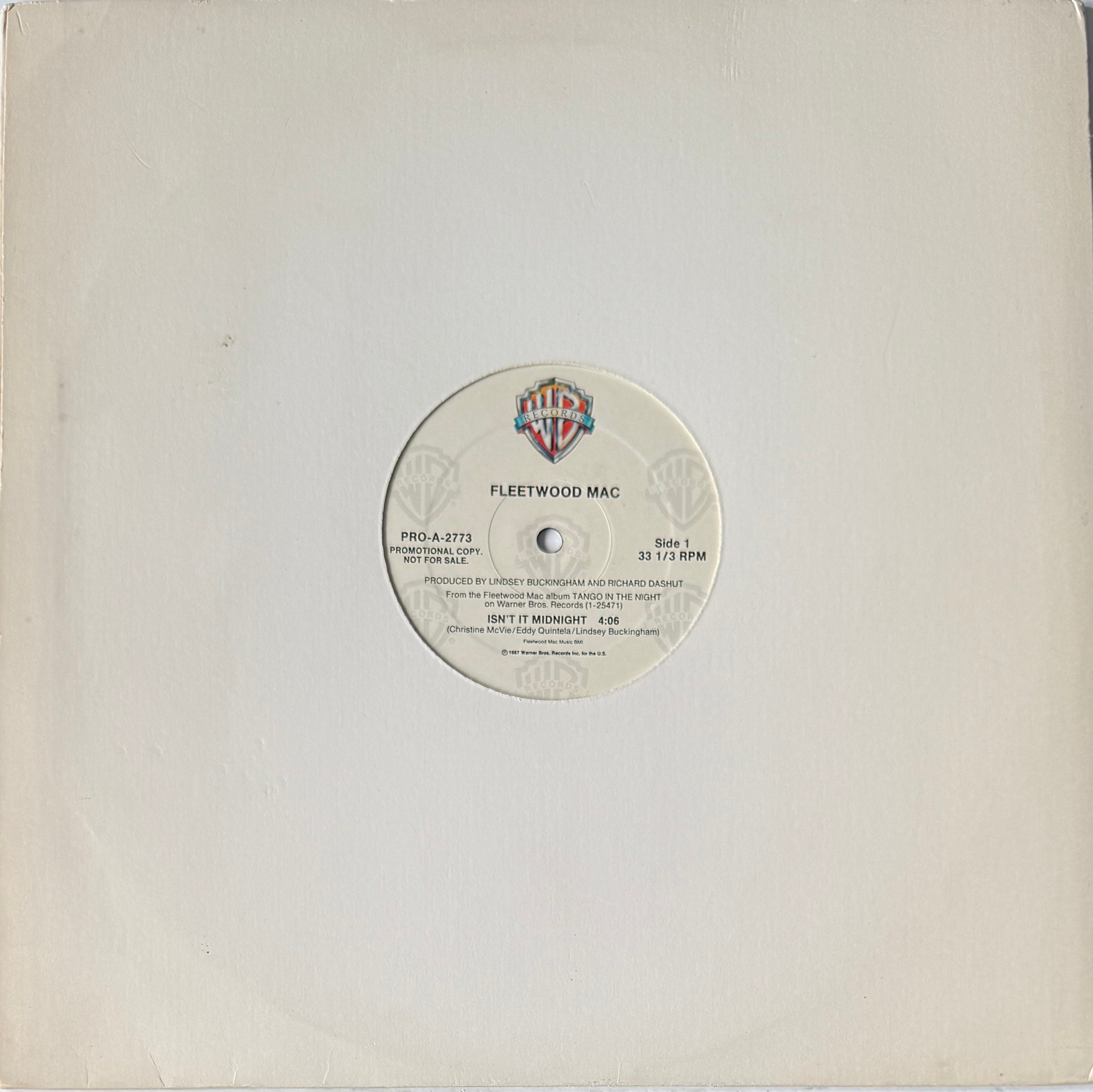Fleetwood Mac – Isn’t It Midnight Pop Rock – 1988 Label: Warner Bros. Records Format: 12" Vinyl, 33⅓ RPM, US Promo Pressing