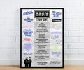 Oasis Live'25 Setlist Poster - Oasis Inspired Print