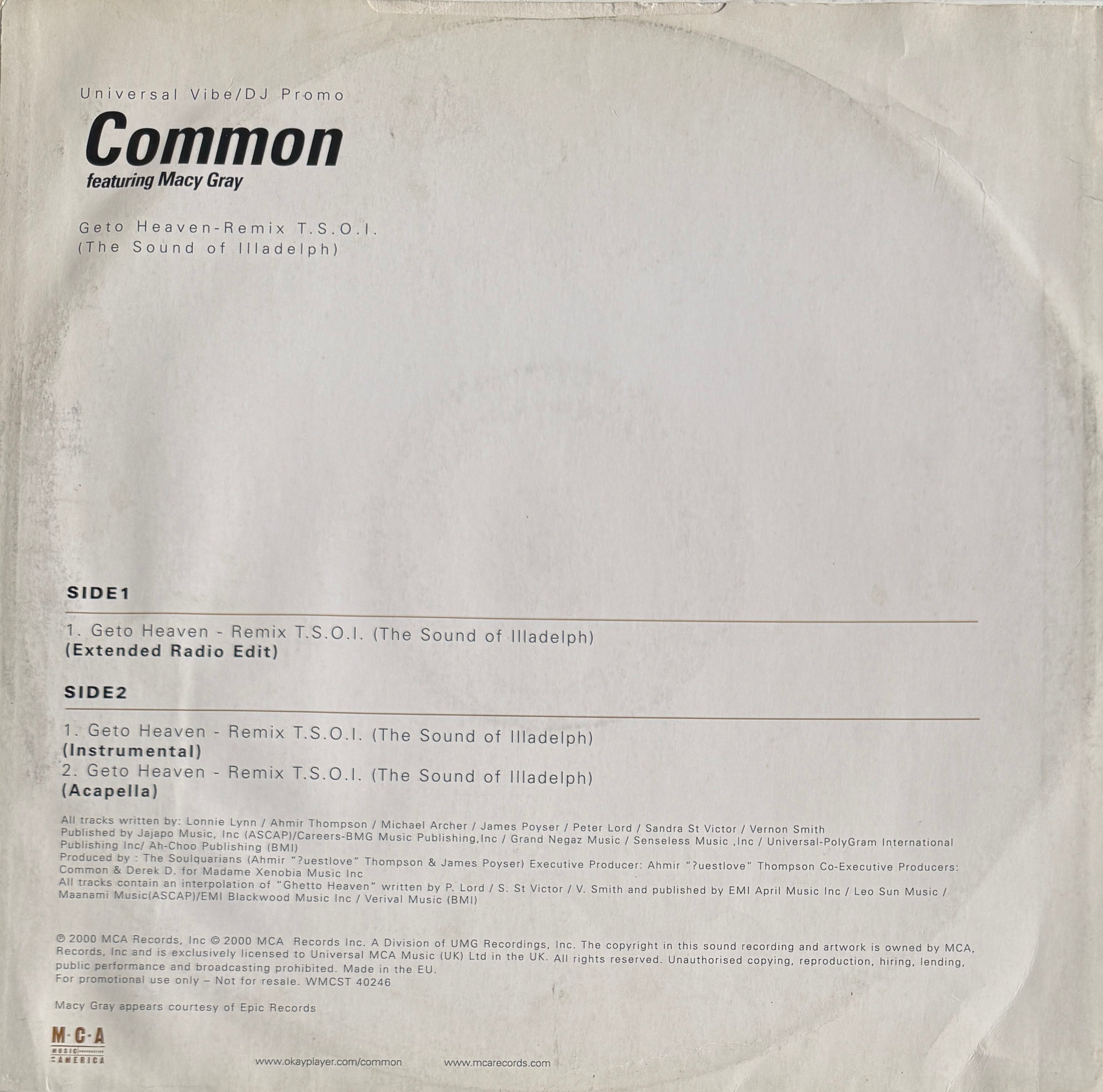 Common – Geto Heaven (Remix) – MCA Records – 2000