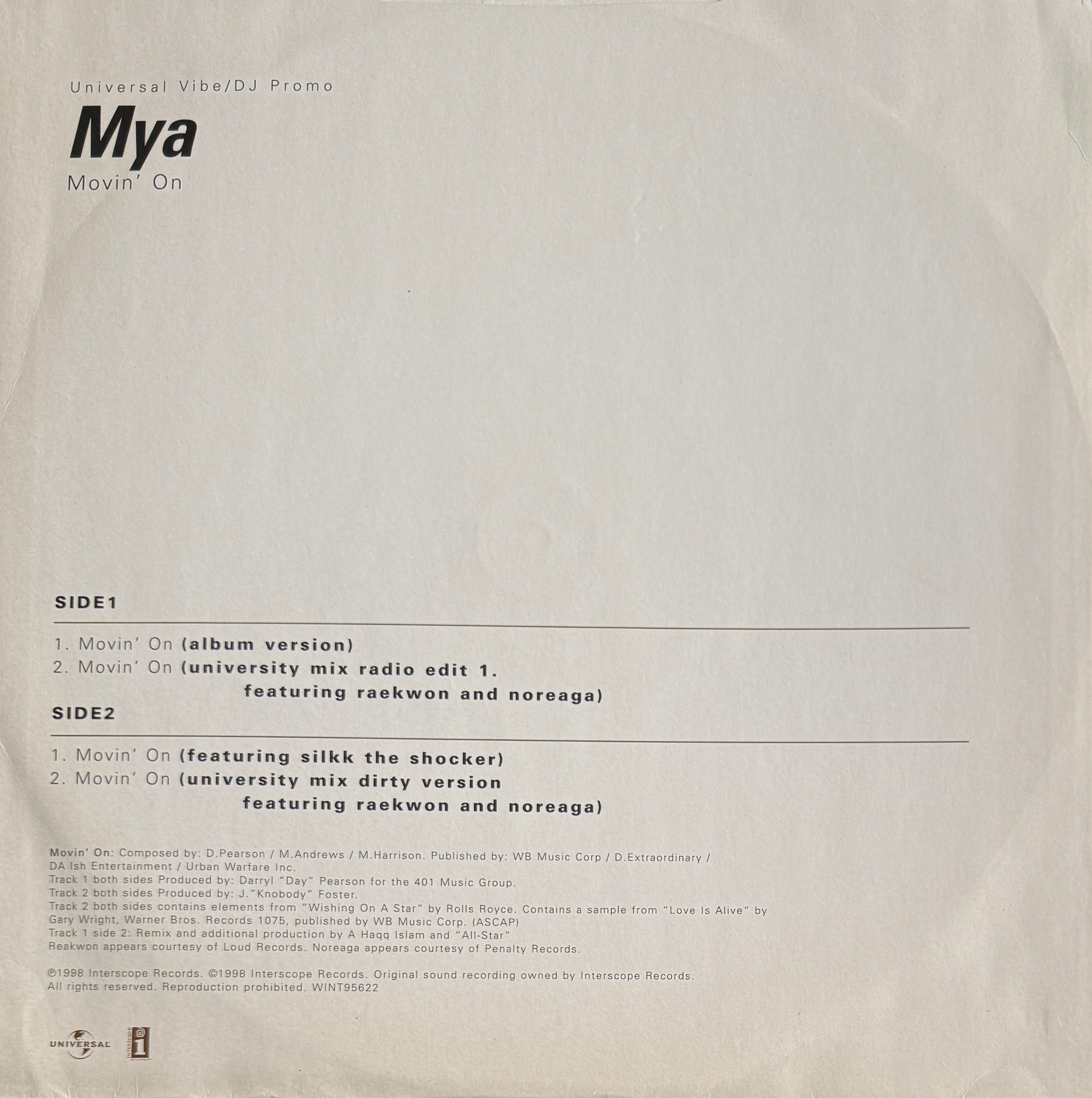 Mýa – Movin' On – Interscope Records – 1998