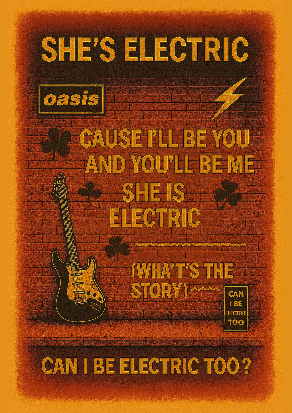 She's Electric - Oasis Inspired Graffiti Poster