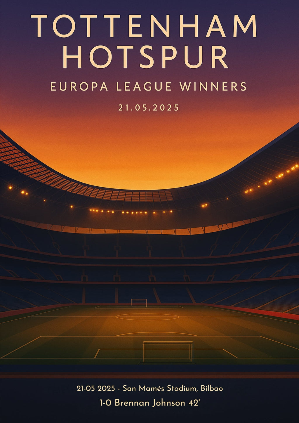 Tottenham Hotspur Inspired Europa League Final Poster - Iconic Matchday Wall Art